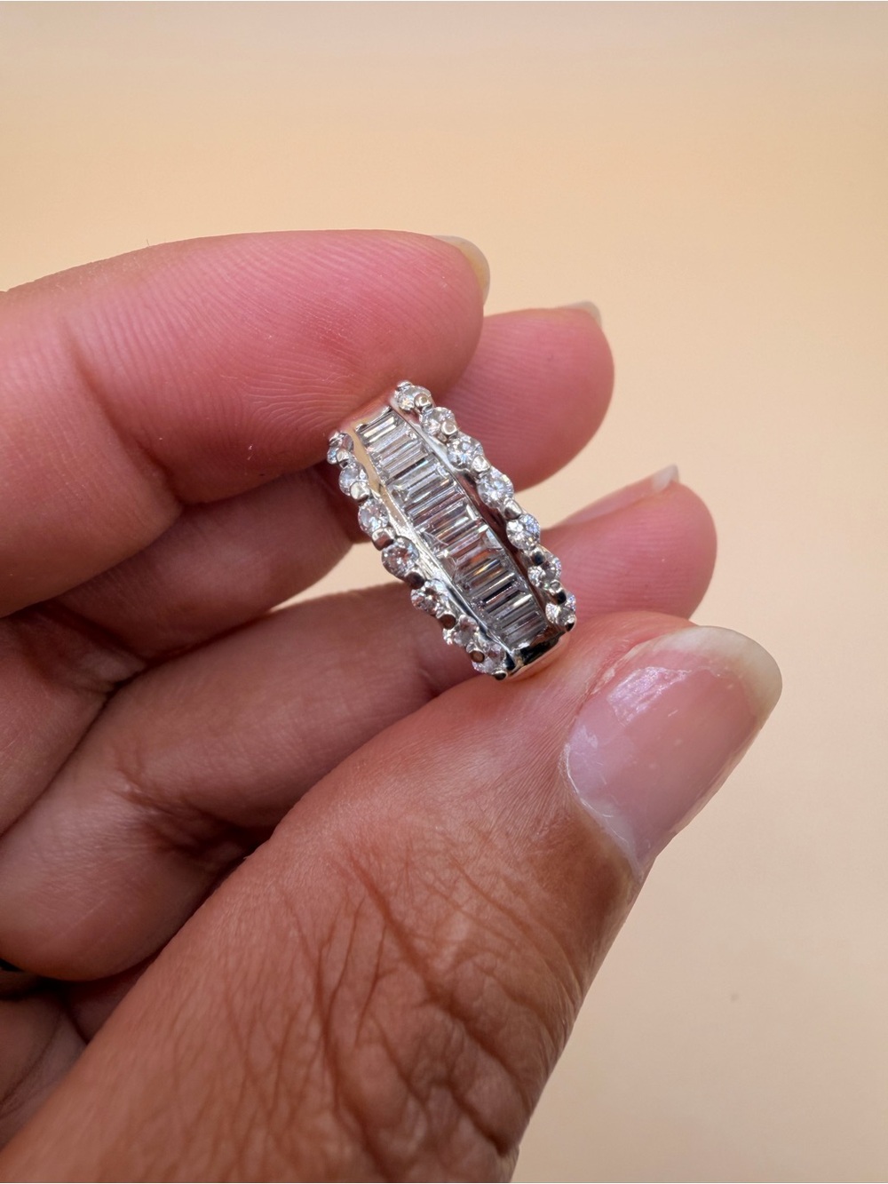 14k White & Yellow Gold 1 Ctw Diamond Ring Size 7.